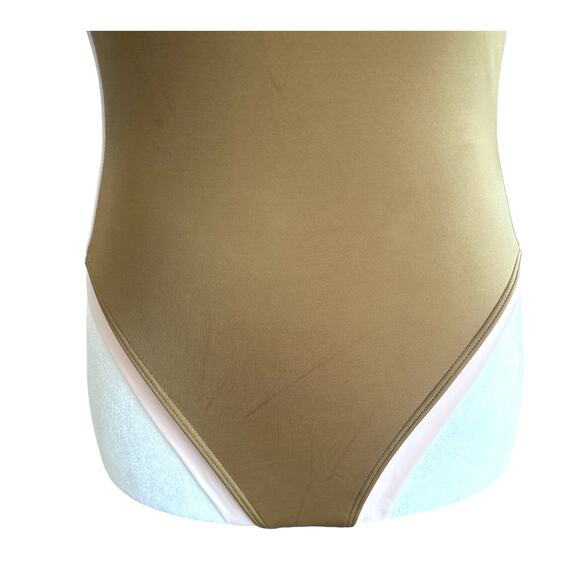 We Are HAH Swimsuit Bodysuit Free People Pull It Thru Bodycon Gold Size Small - Picture 5 of 11